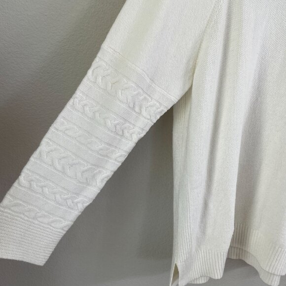 NEW Calvin Klein Womens XL Ivory Cowl Neck Sweater Raglan Sleeve Knit Top - Picture 9 of 11